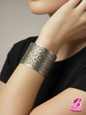 Metallic Laser Cut Cuff Bracelet